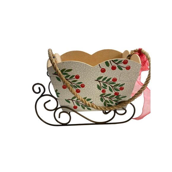 Decorative Reindeer Candle Holder & Sleigh Basket Set - Picture 4 of 11